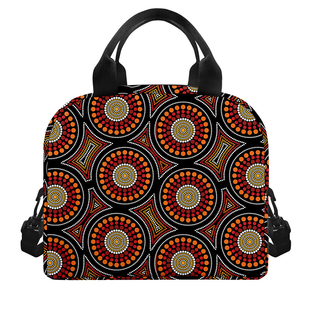 Australian Aboriginal Dot Pattern Print Insulated Lunch Bag