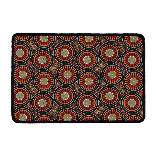 Australian Aboriginal Dot Pattern Print Kitchen Mat