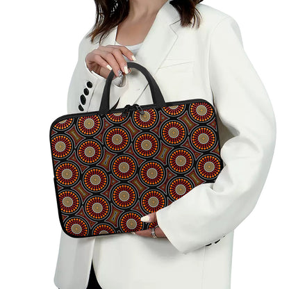 Australian Aboriginal Dot Pattern Print Laptop Sleeve With Handle