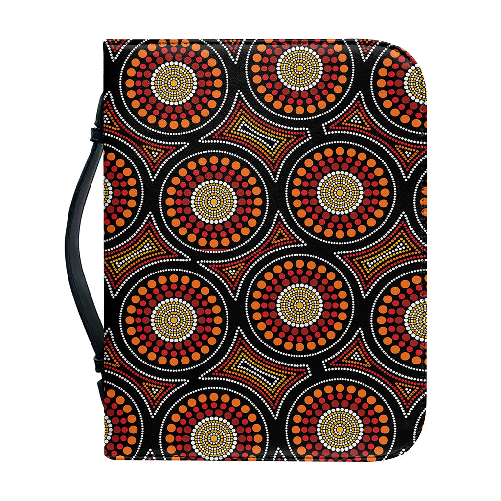 Australian Aboriginal Dot Pattern Print Leather Bible Cover