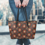 Australian Aboriginal Dot Pattern Print Leather Tote Bag