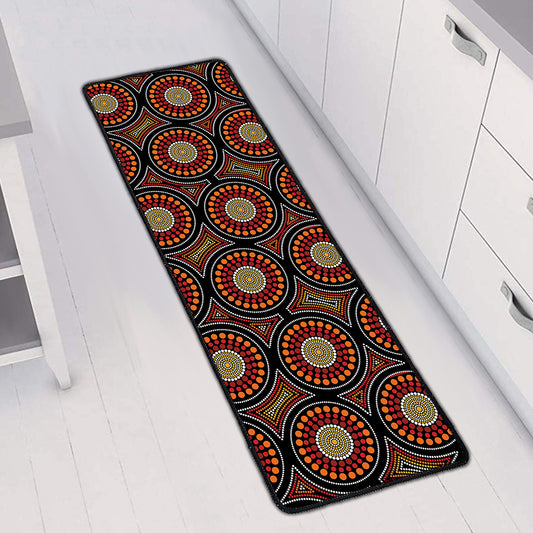 Australian Aboriginal Dot Pattern Print Long Kitchen Mat
