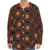 Australian Aboriginal Dot Pattern Print Long Sleeve Baseball Jersey