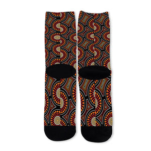 Australian Aboriginal Dot Pattern Print Long Socks