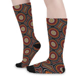 Australian Aboriginal Dot Pattern Print Long Socks