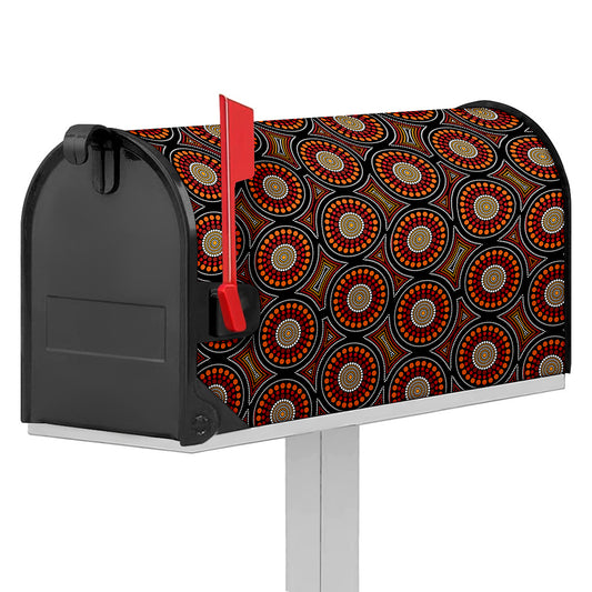 Australian Aboriginal Dot Pattern Print Mailbox Cover
