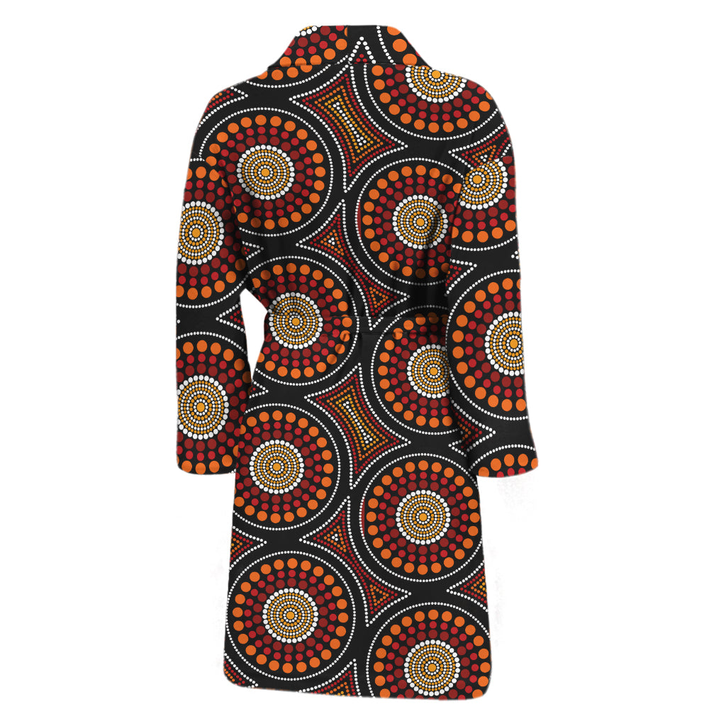 Australian Aboriginal Dot Pattern Print Men's Bathrobe