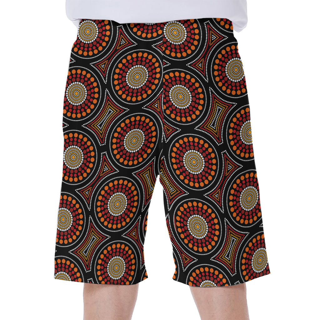 Australian Aboriginal Dot Pattern Print Men's Beach Shorts