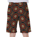 Australian Aboriginal Dot Pattern Print Men's Beach Shorts