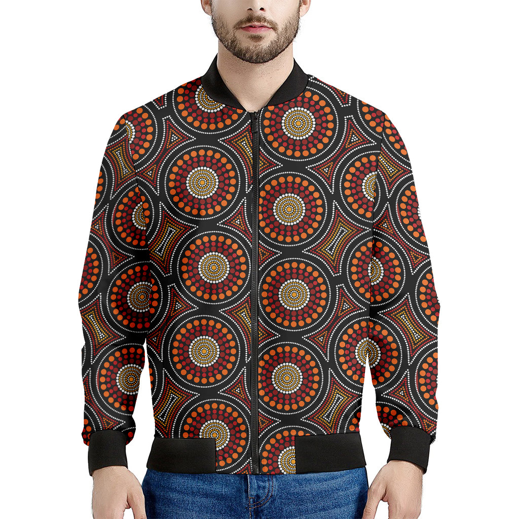 Australian Aboriginal Dot Pattern Print Men's Bomber Jacket