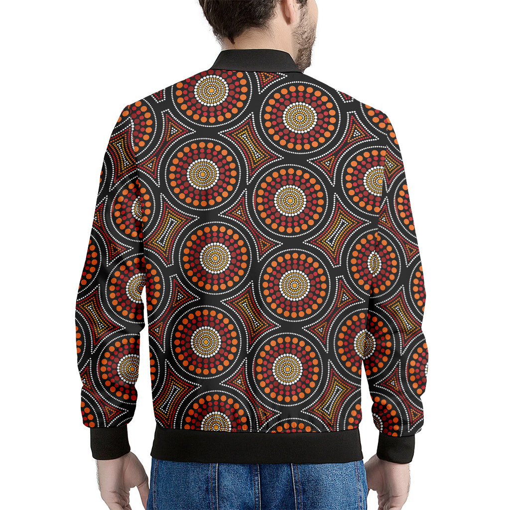 Australian Aboriginal Dot Pattern Print Men's Bomber Jacket