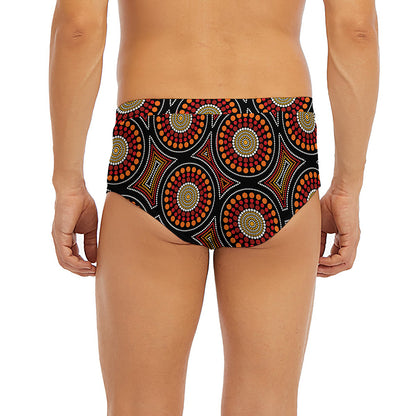 Australian Aboriginal Dot Pattern Print Men's Briefs