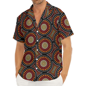 Australian Aboriginal Dot Pattern Print Men's Deep V-Neck Shirt