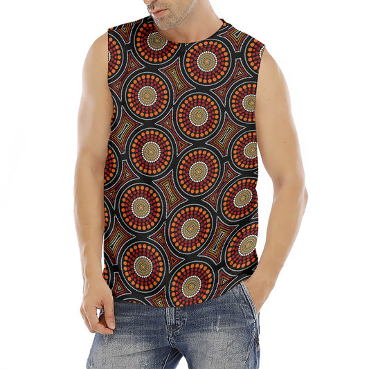 Australian Aboriginal Dot Pattern Print Men's Fitness Tank Top