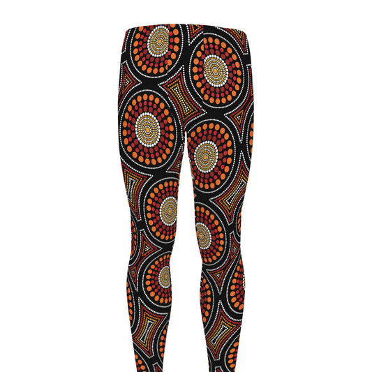 Australian Aboriginal Dot Pattern Print Men's leggings