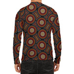 Australian Aboriginal Dot Pattern Print Men's Long Sleeve Rash Guard