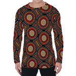 Australian Aboriginal Dot Pattern Print Men's Long Sleeve T-Shirt