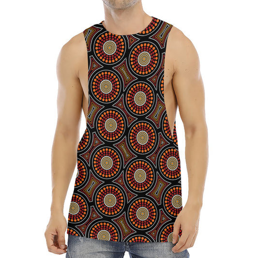 Australian Aboriginal Dot Pattern Print Men's Muscle Tank Top