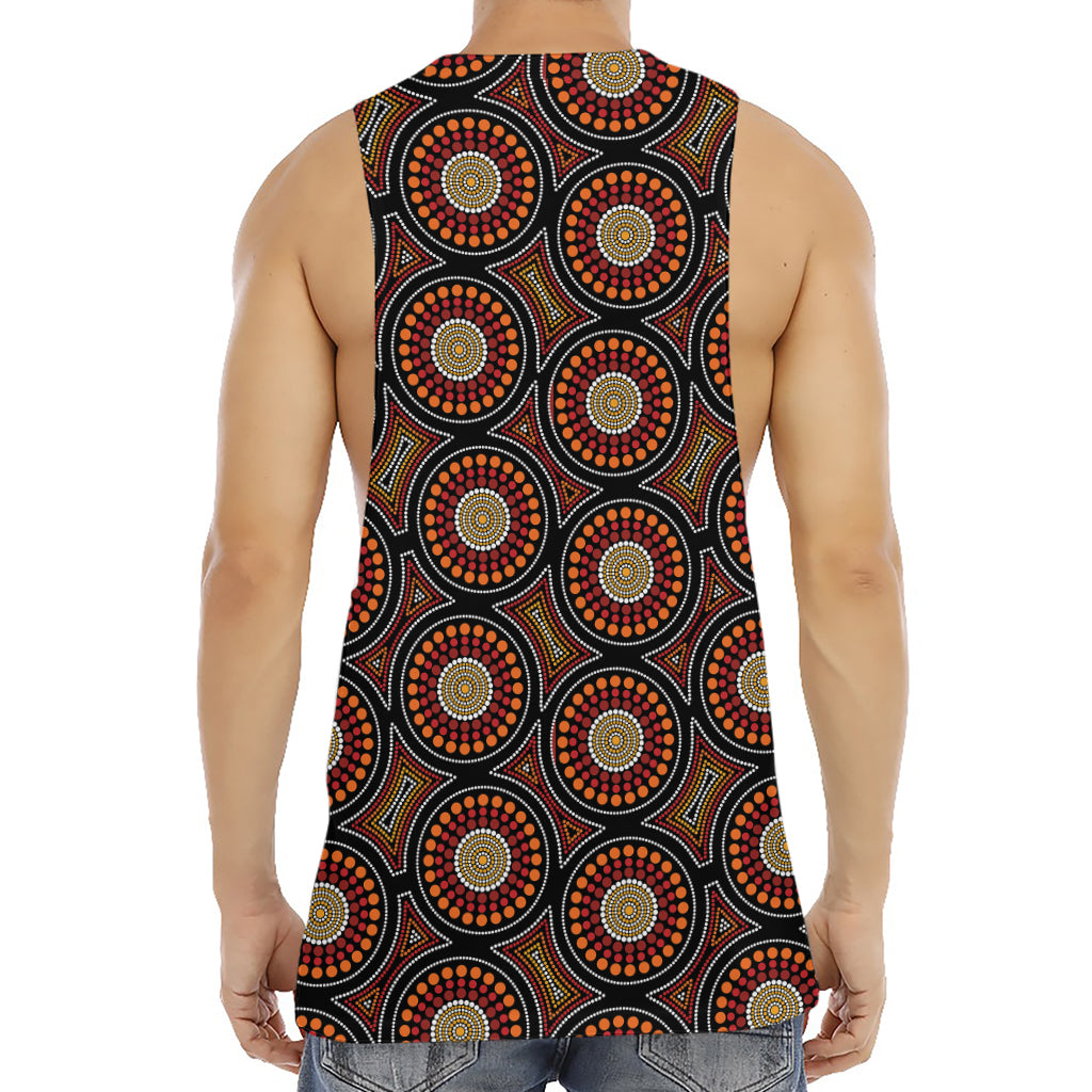 Australian Aboriginal Dot Pattern Print Men's Muscle Tank Top