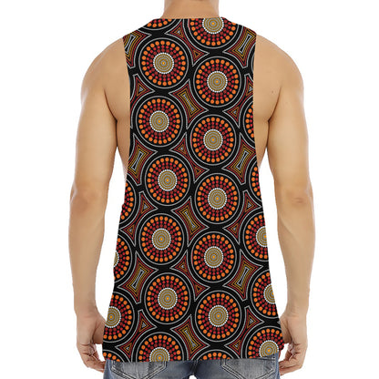 Australian Aboriginal Dot Pattern Print Men's Muscle Tank Top
