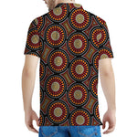 Australian Aboriginal Dot Pattern Print Men's Polo Shirt