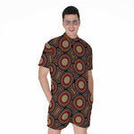 Australian Aboriginal Dot Pattern Print Men's Rompers