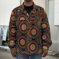Australian Aboriginal Dot Pattern Print Men's Shirt Jacket