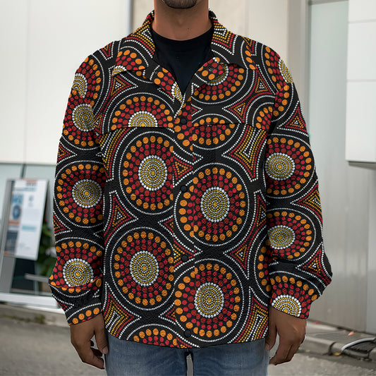 Australian Aboriginal Dot Pattern Print Men's Shirt Jacket