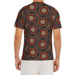 Australian Aboriginal Dot Pattern Print Men's Short Sleeve Rash Guard