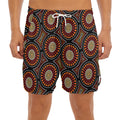 Australian Aboriginal Dot Pattern Print Men's Split Running Shorts