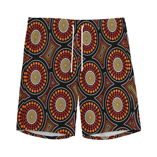 Australian Aboriginal Dot Pattern Print Men's Sports Shorts