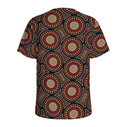 Australian Aboriginal Dot Pattern Print Men's Sports T-Shirt