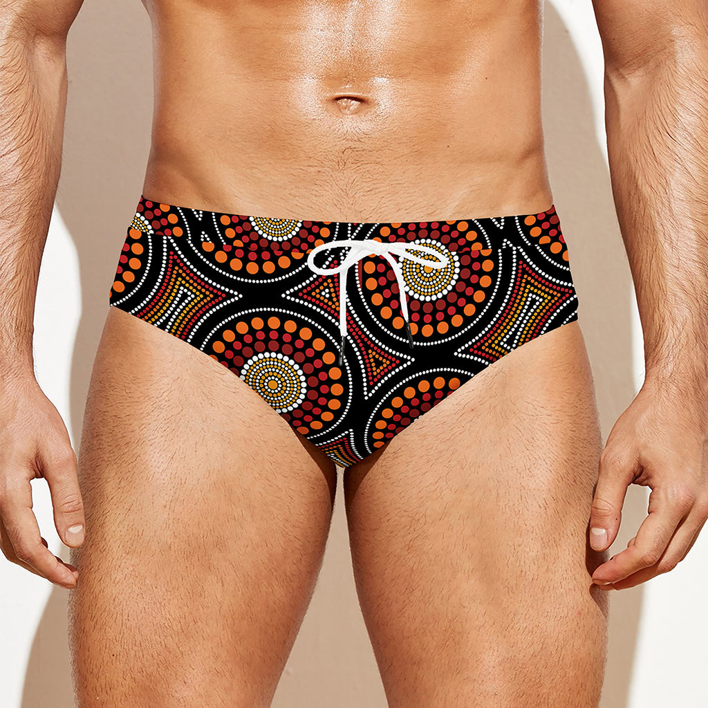 Australian Aboriginal Dot Pattern Print Men's Swim Briefs
