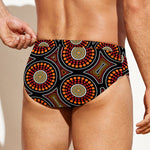 Australian Aboriginal Dot Pattern Print Men's Swim Briefs