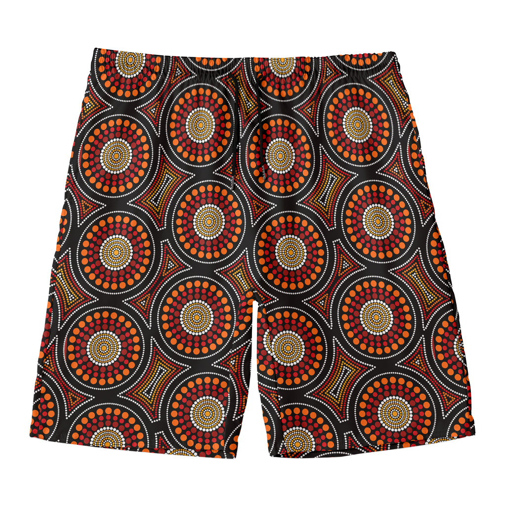 Australian Aboriginal Dot Pattern Print Men's Swim Trunks