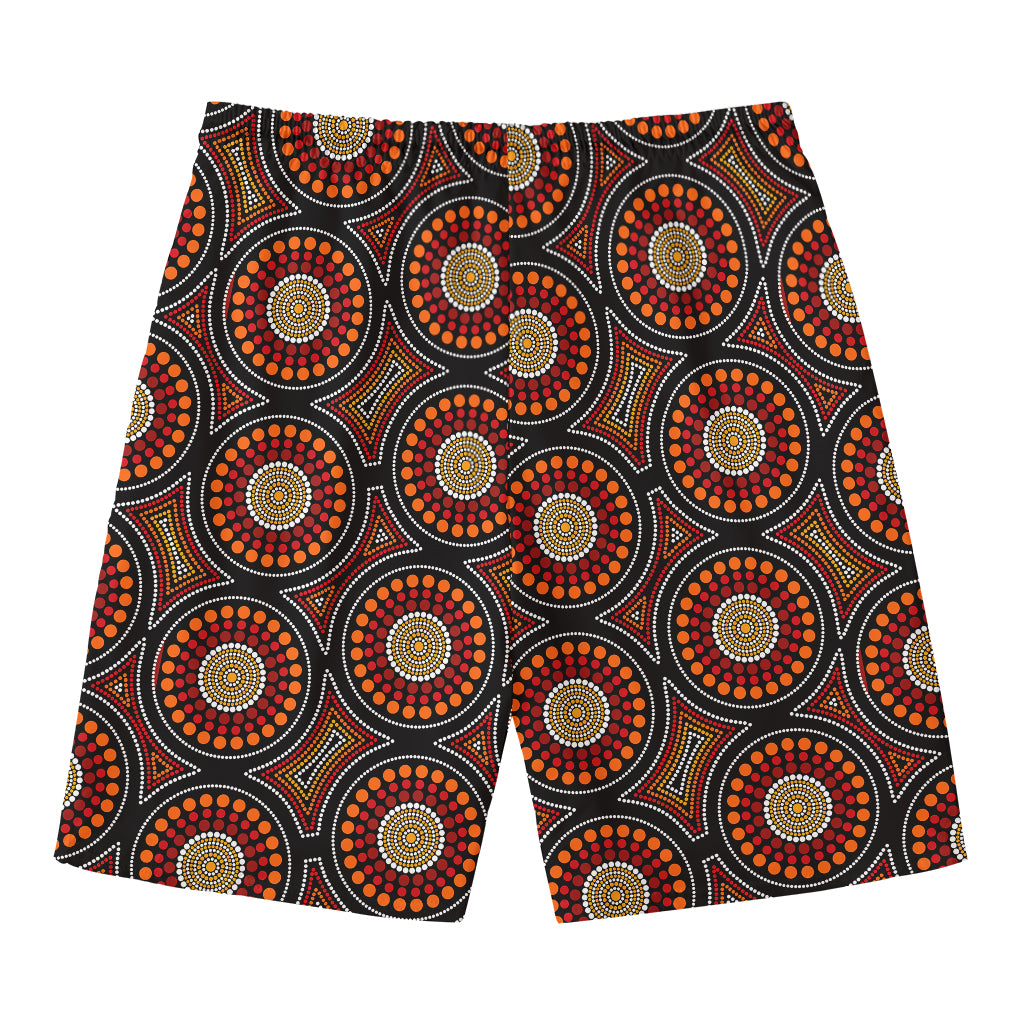 Australian Aboriginal Dot Pattern Print Men's Swim Trunks