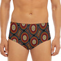 Australian Aboriginal Dot Pattern Print Men's Triangle Swim Briefs