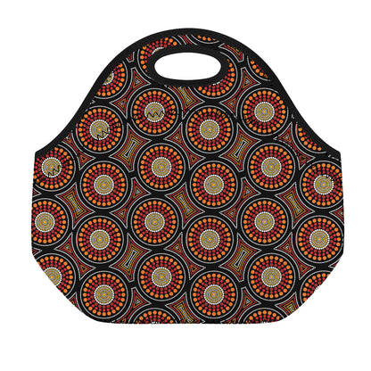 Australian Aboriginal Dot Pattern Print Neoprene Lunch Bag