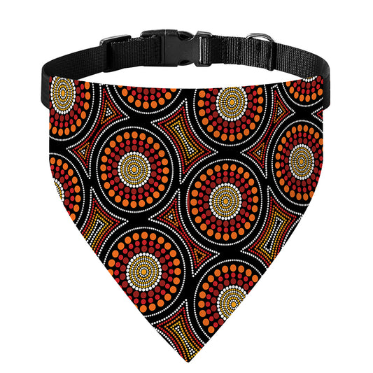 Australian Aboriginal Dot Pattern Print Over The Collar Dog Bandana