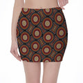 Australian Aboriginal Dot Pattern Print Pencil Mini Skirt