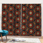 Australian Aboriginal Dot Pattern Print Pencil Pleat Curtains