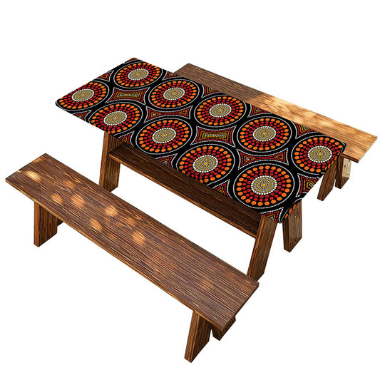Australian Aboriginal Dot Pattern Print Picnic Table Cover