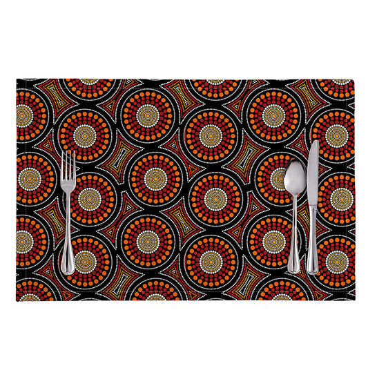 Australian Aboriginal Dot Pattern Print Placemat