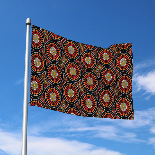 Australian Aboriginal Dot Pattern Print Polyester Flag
