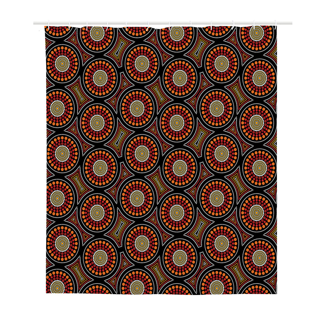 Australian Aboriginal Dot Pattern Print Polyester Shower Curtain