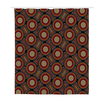 Australian Aboriginal Dot Pattern Print Polyester Shower Curtain
