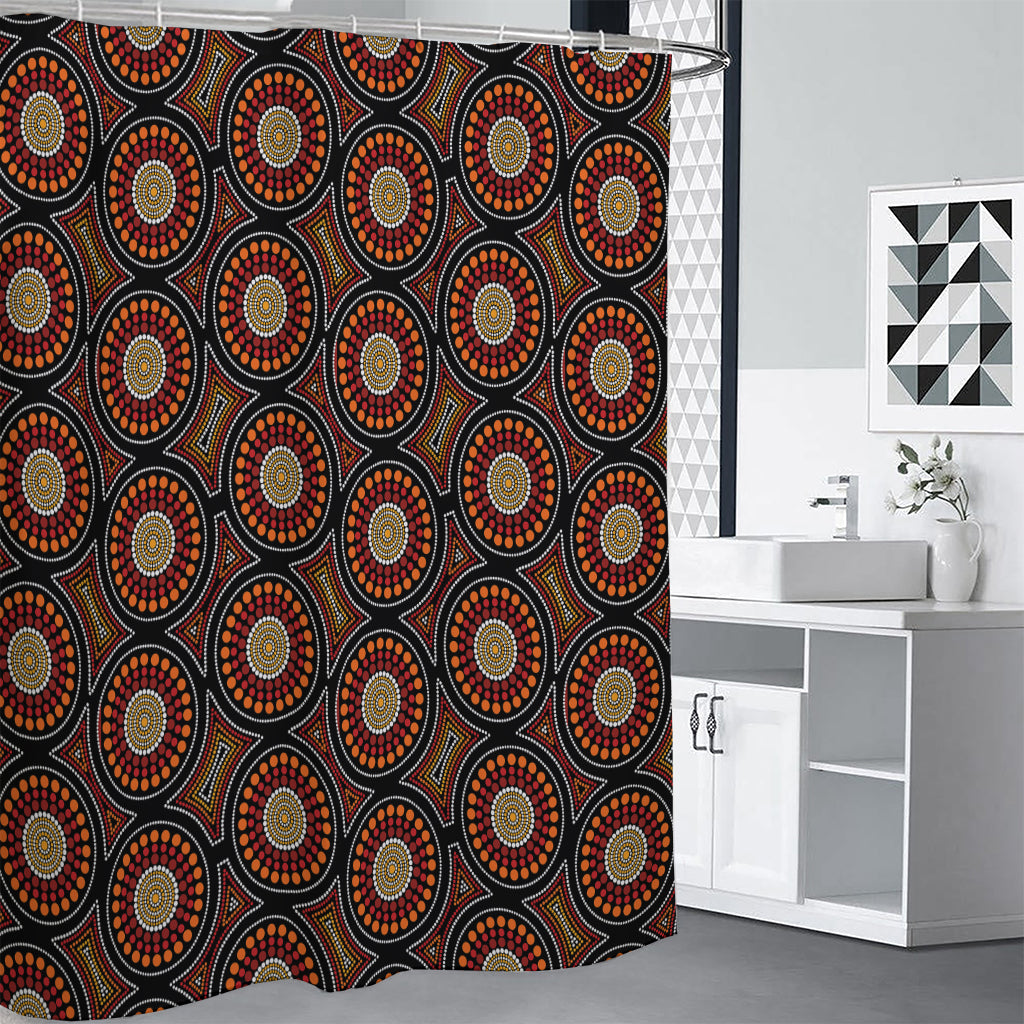 Australian Aboriginal Dot Pattern Print Premium Shower Curtain