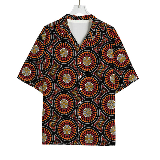 Australian Aboriginal Dot Pattern Print Rayon Hawaiian Shirt