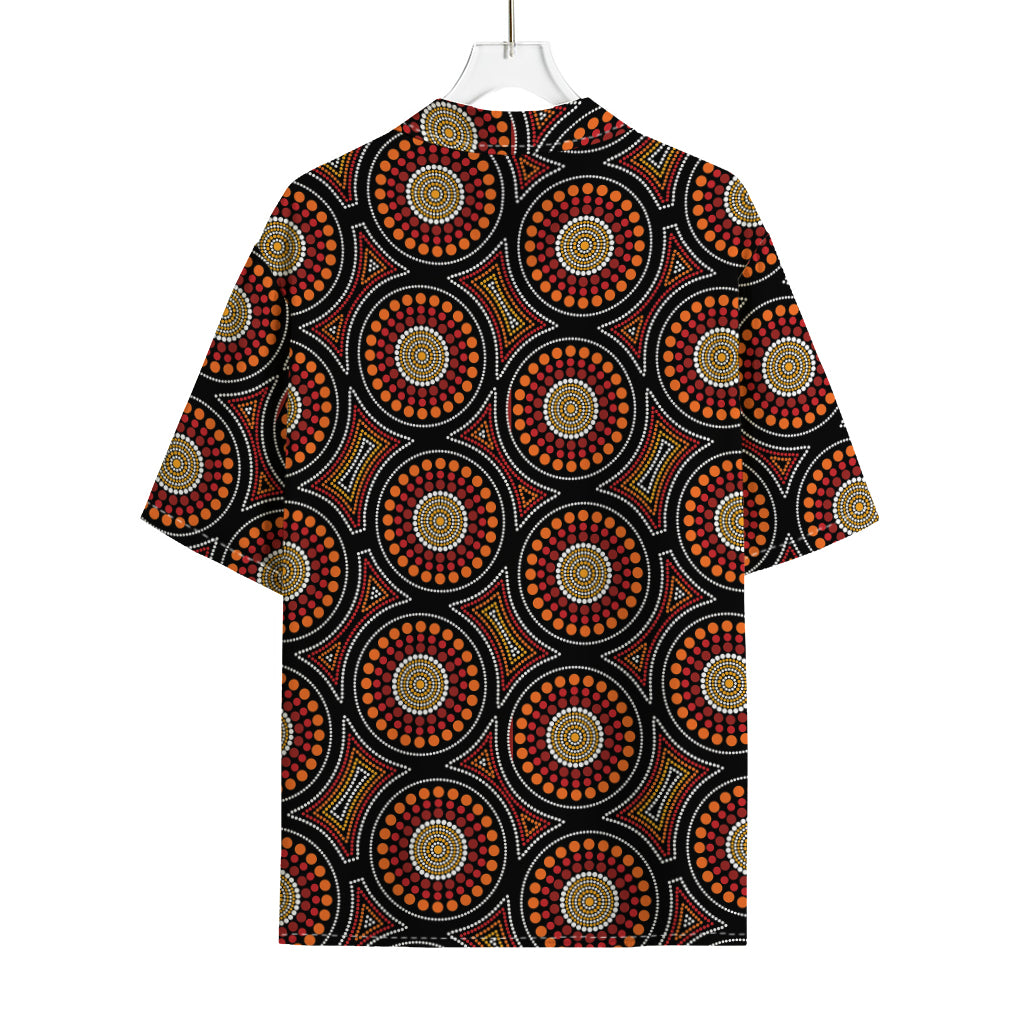Australian Aboriginal Dot Pattern Print Rayon Hawaiian Shirt