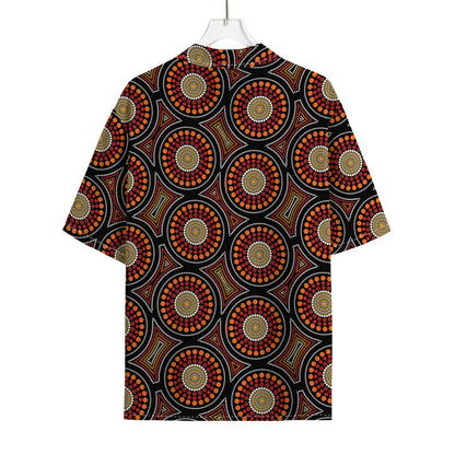 Australian Aboriginal Dot Pattern Print Rayon Hawaiian Shirt